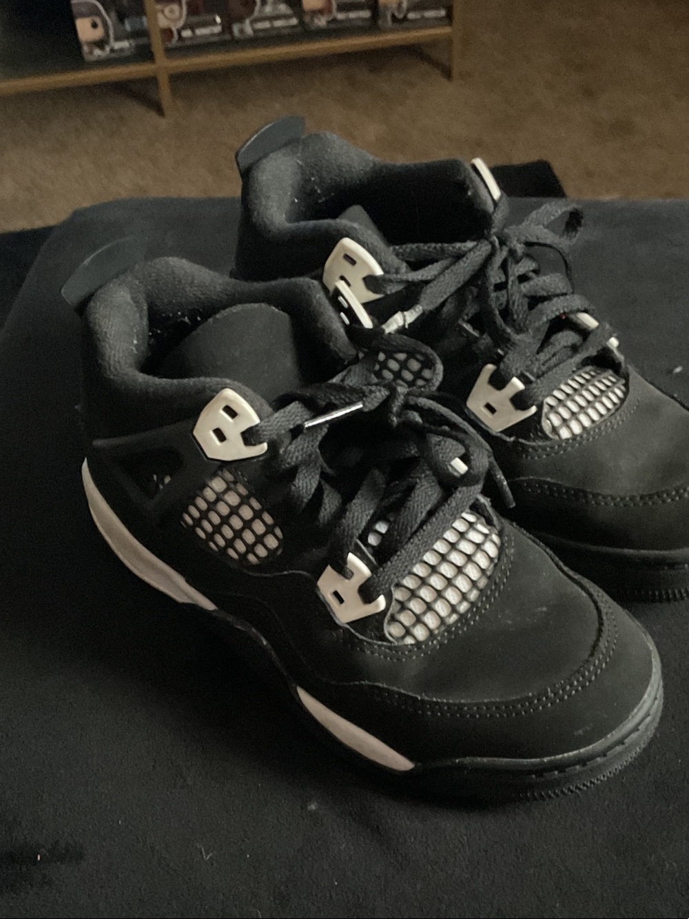 Jordan Kids Black and White Lace-Up Sneakers